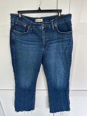 Madewell Indigo Cropped Straight Jeans with Frayed Hem